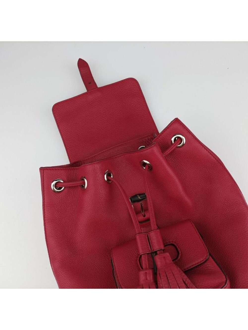 ★SOLD★ Gucci Bamboo Red Leather Backpack - Picture 15 of 15
